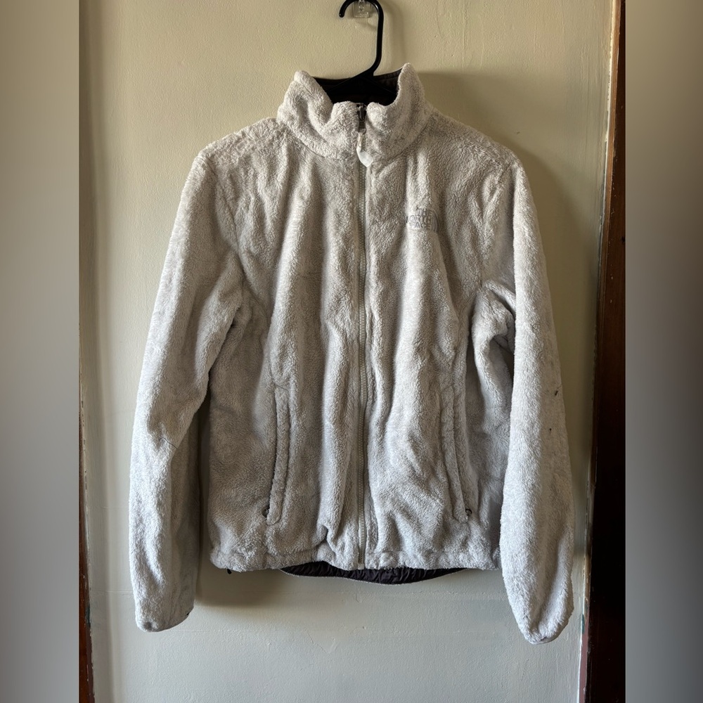 White and brown north face jacket size medium